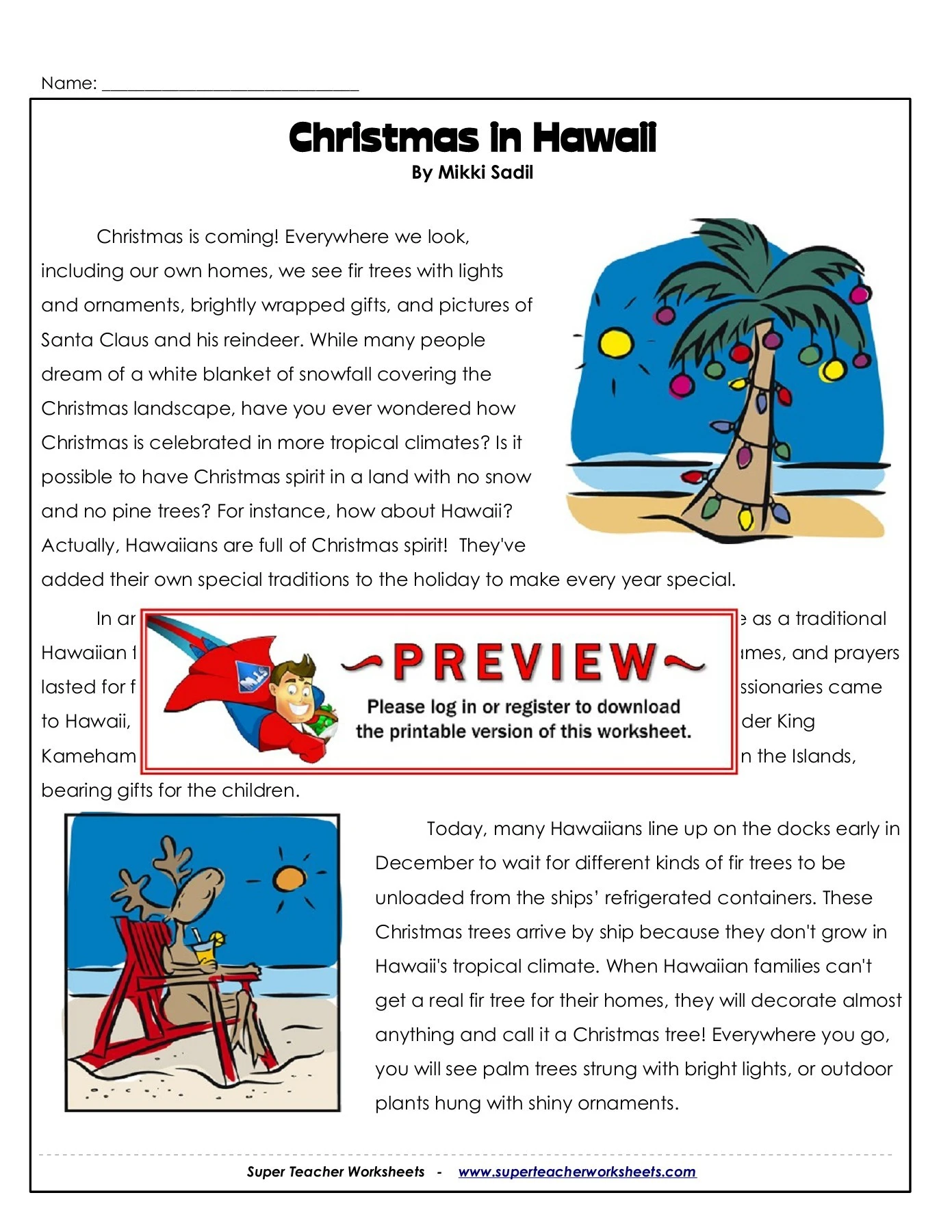 Christmas in Hawaii - Super Teacher Worksheets - Flipbook by ...