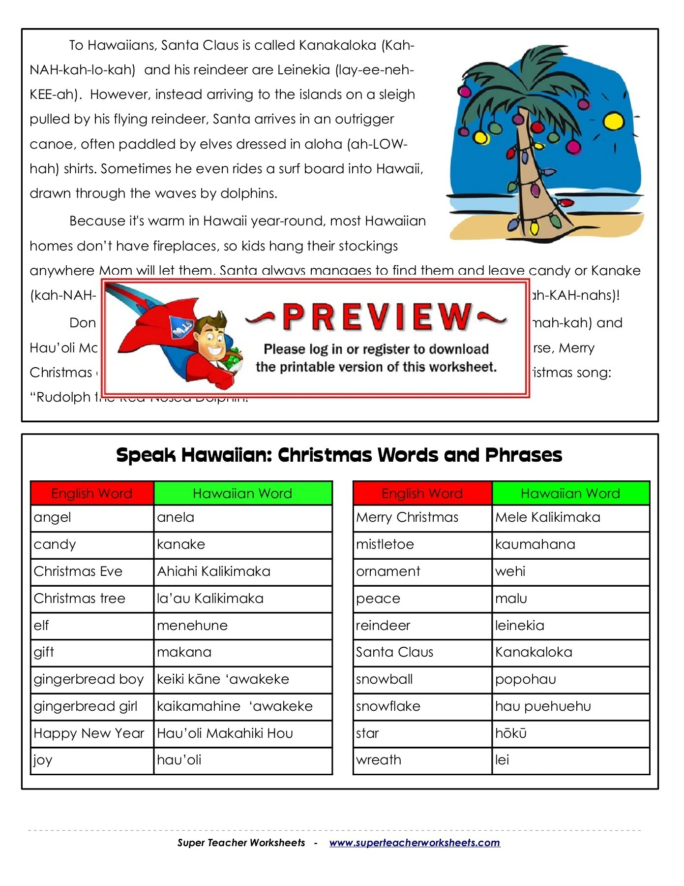 Christmas in Hawaii - Super Teacher Worksheets - Flipbook by ...