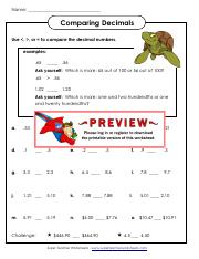 super teacher worksheet decimals