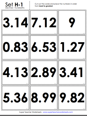 super teacher worksheet decimals