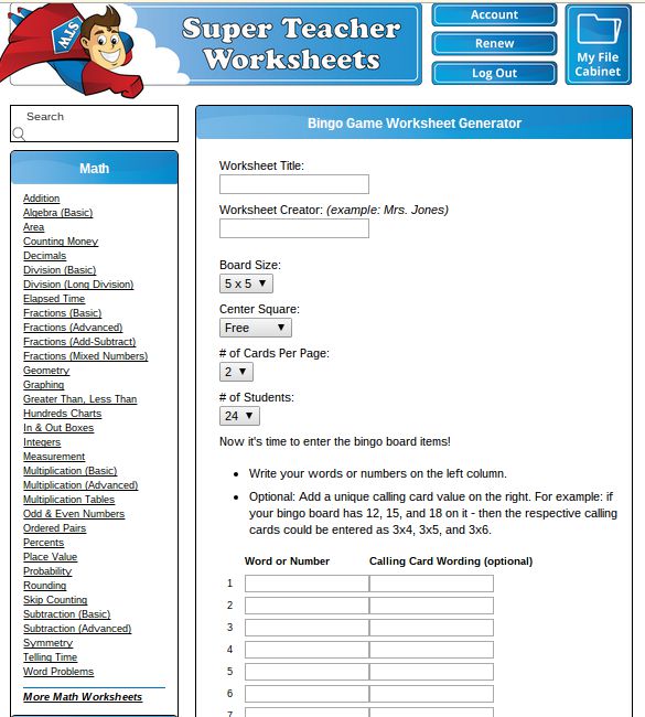 super teacher worksheet division