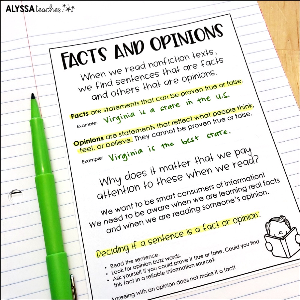 super teacher worksheet fact and opinion