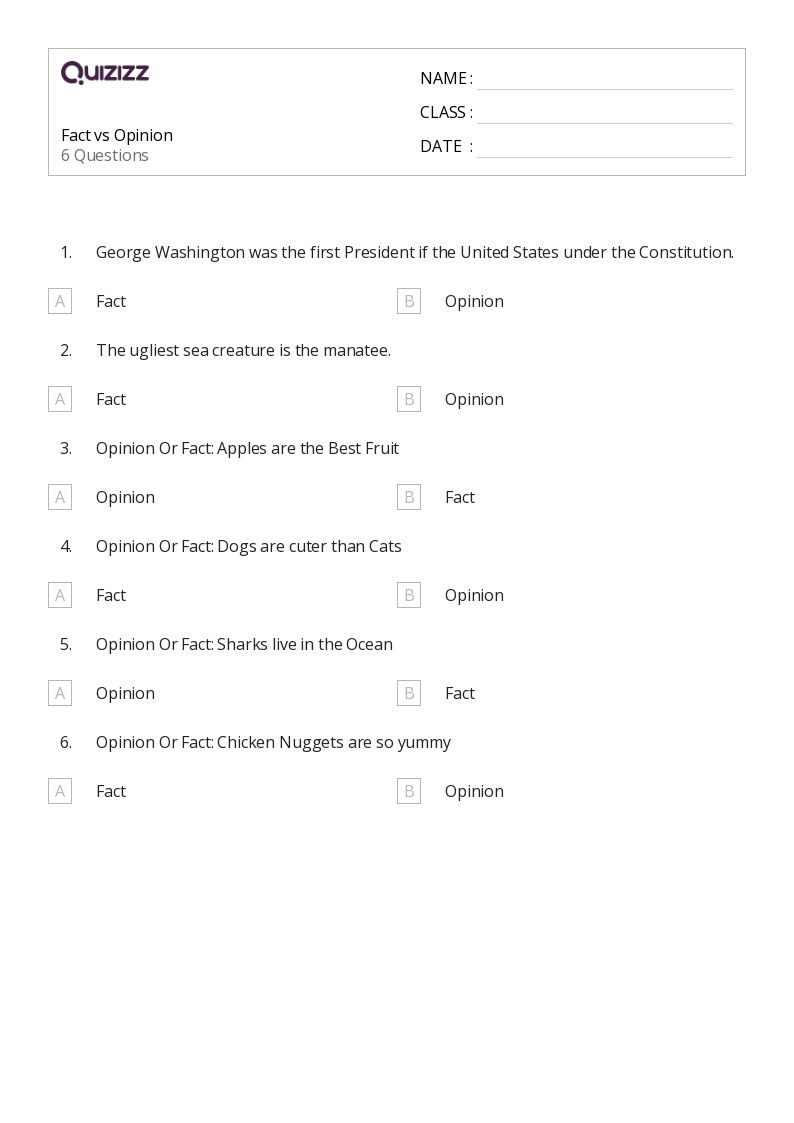 super teacher worksheet fact and opinion