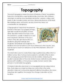 Landforms Worksheets