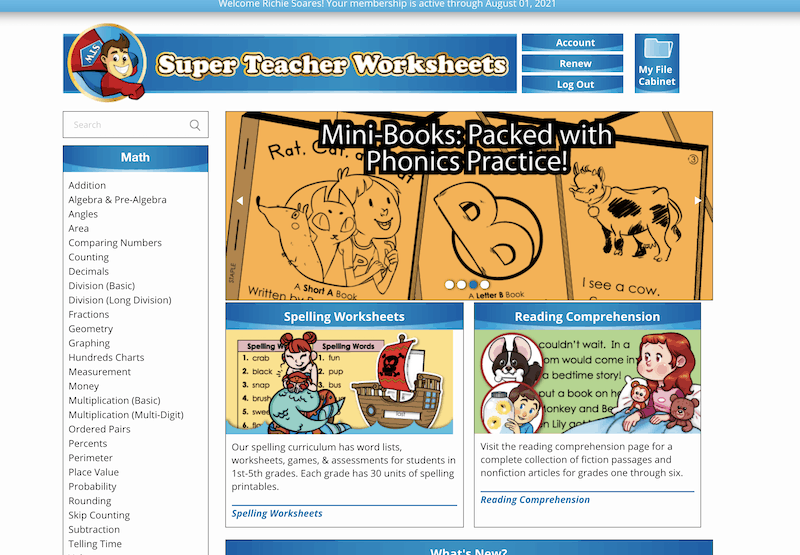 Super Teacher Worksheets: Printable Worksheets for Kids ...