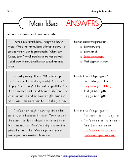 super teacher worksheet main idea