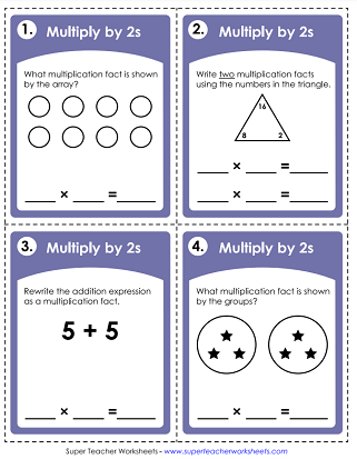 Multiplication Worksheets (Multiply by 2s)
