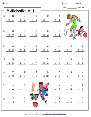 super teacher worksheet multiplication