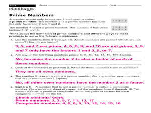 Prime Numbers Worksheets Reviewed by Teachers