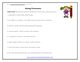 super teacher worksheet pronouns