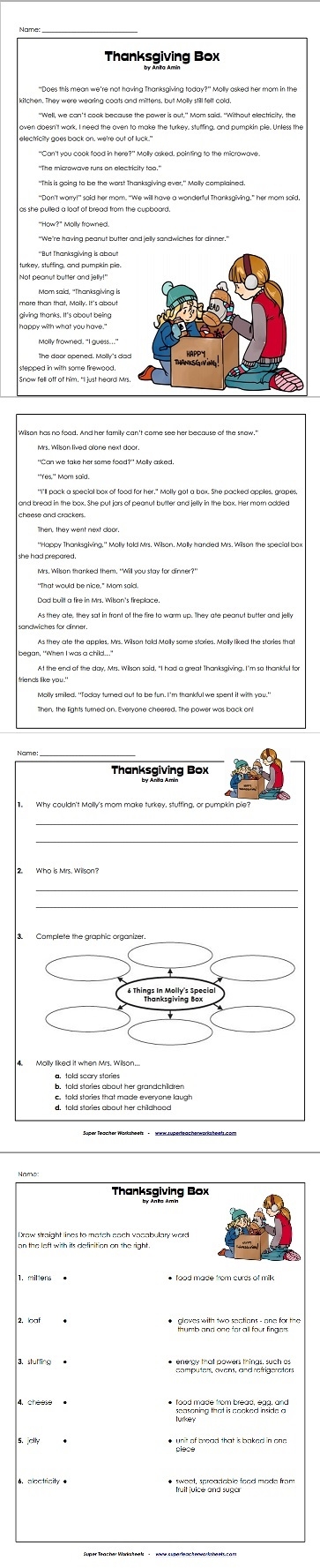 super teacher worksheet thanksgiving