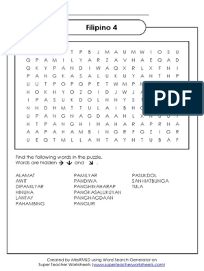 Super Teacher Worksheets Filipino 4 | PDF | Puzzles | Games Of ...