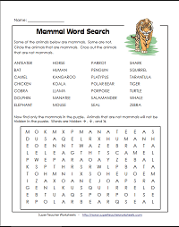super teacher worksheet word search