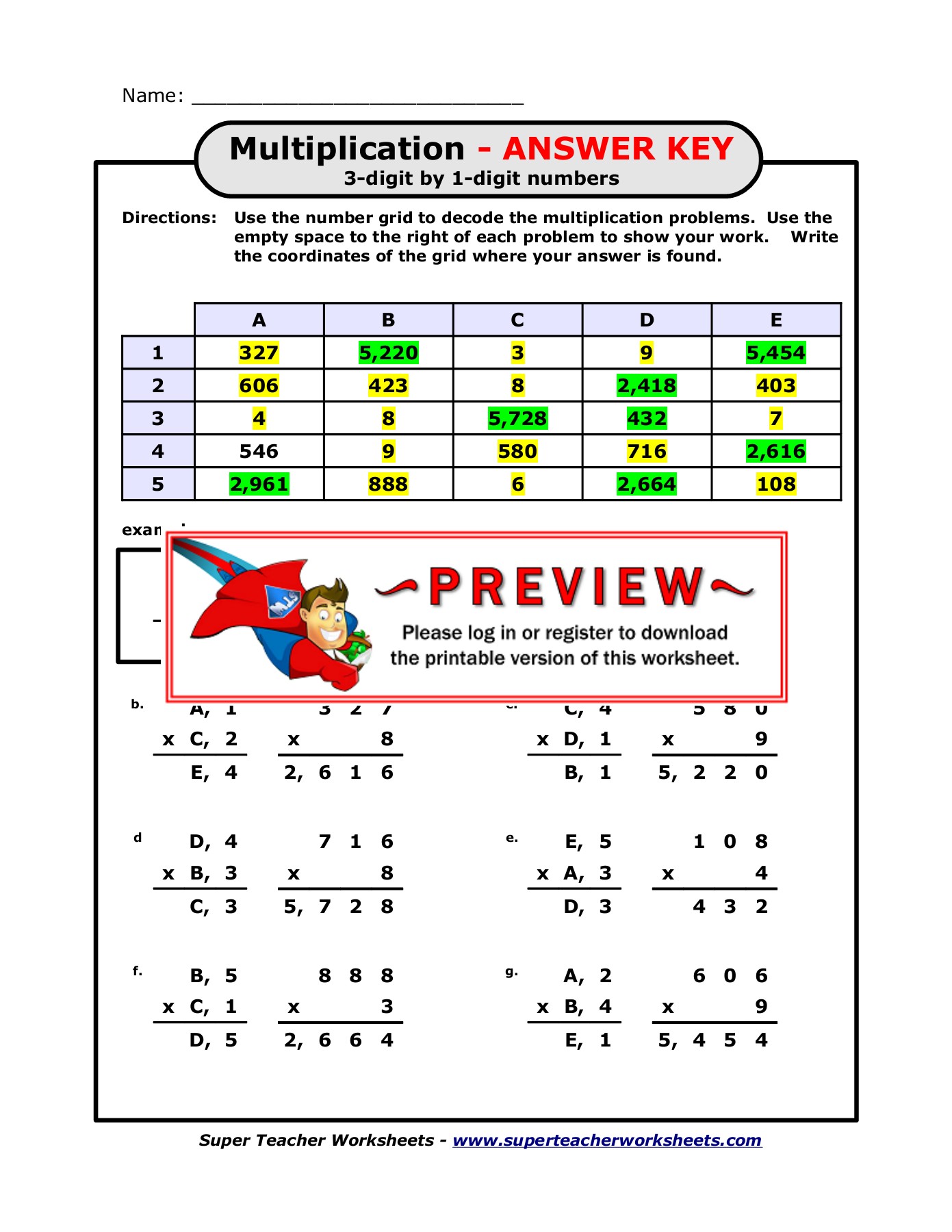 super teachers math worksheet