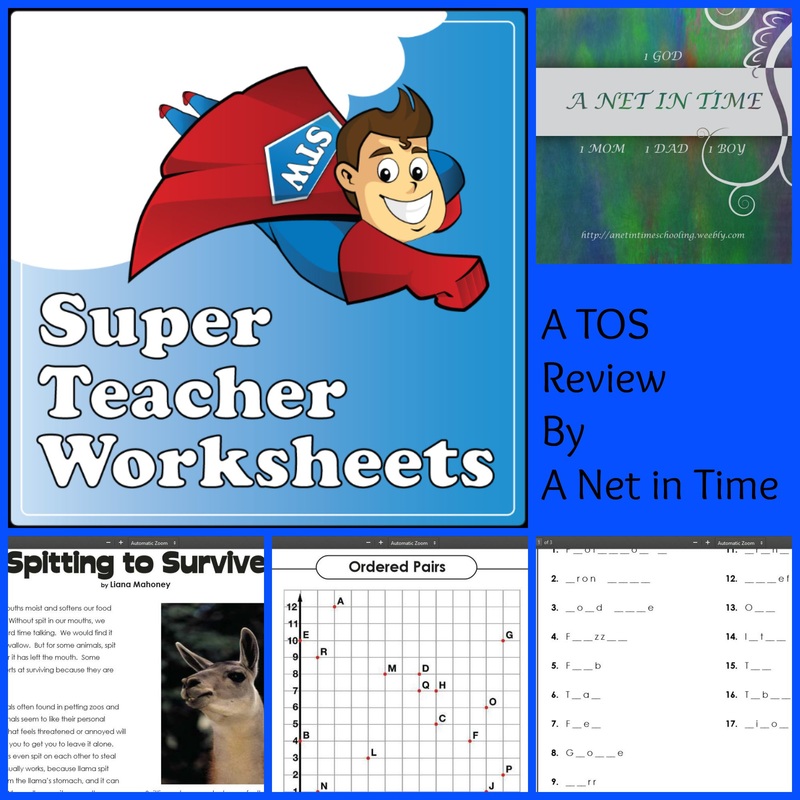 Review: Super Teacher Worksheets - A Net In Time Schooling