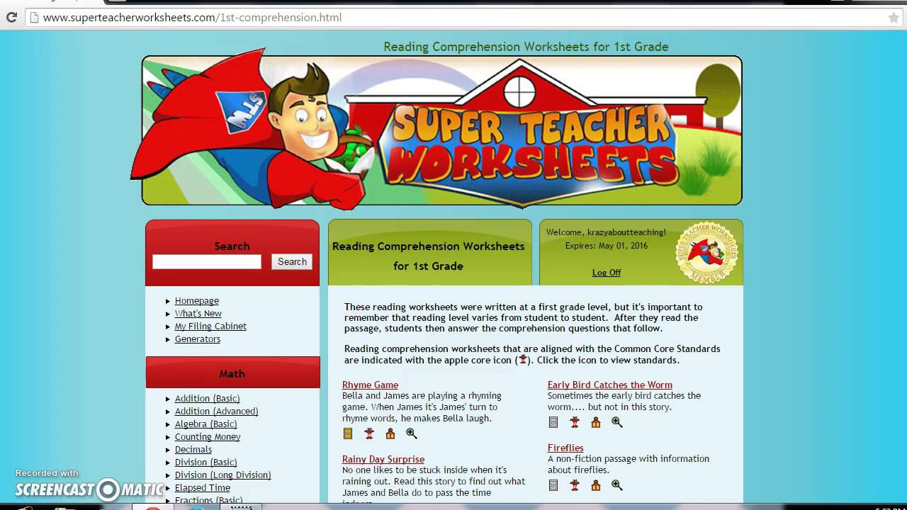 Check out Super Teacher Worksheets!