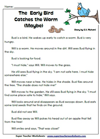 1st Grade Reading Comprehension Worksheets