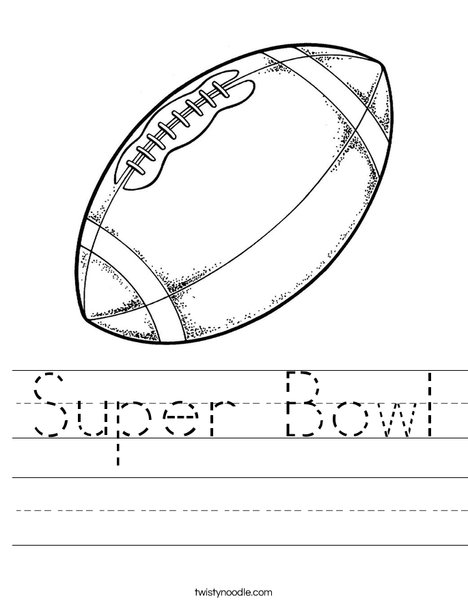 Super Bowl Worksheet - Twisty Noodle