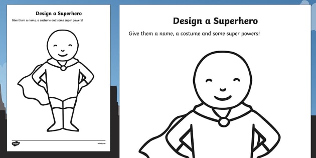 Create Your Own Superhero Worksheet | Superhero Designs
