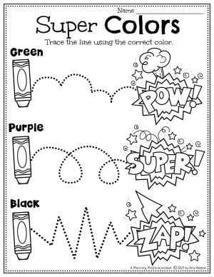 Superhero Worksheets for Preschool - Planning Playtime