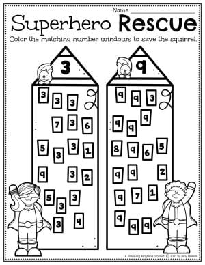 Superhero Worksheets for Preschool - Planning Playtime
