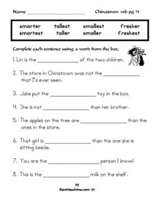 Superlative Adjective Practice Worksheet for 2nd - 4th Grade ...