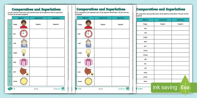 Degrees Of Comparison Worksheets PDF Teaching Resources