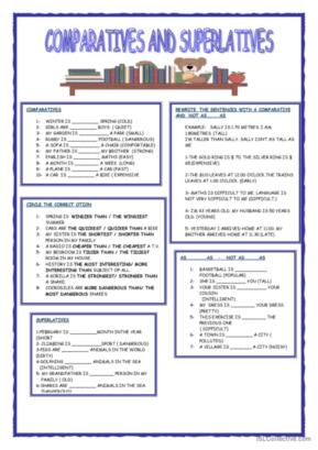 737 Comparison (comparative and superlative) English ESL wor…