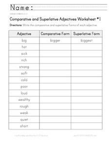 Comparative and Superlatives Lesson Plans &  Worksheets