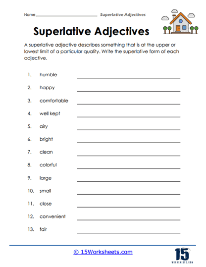 Superlative Adjectives Worksheets - 15 Worksheets Library