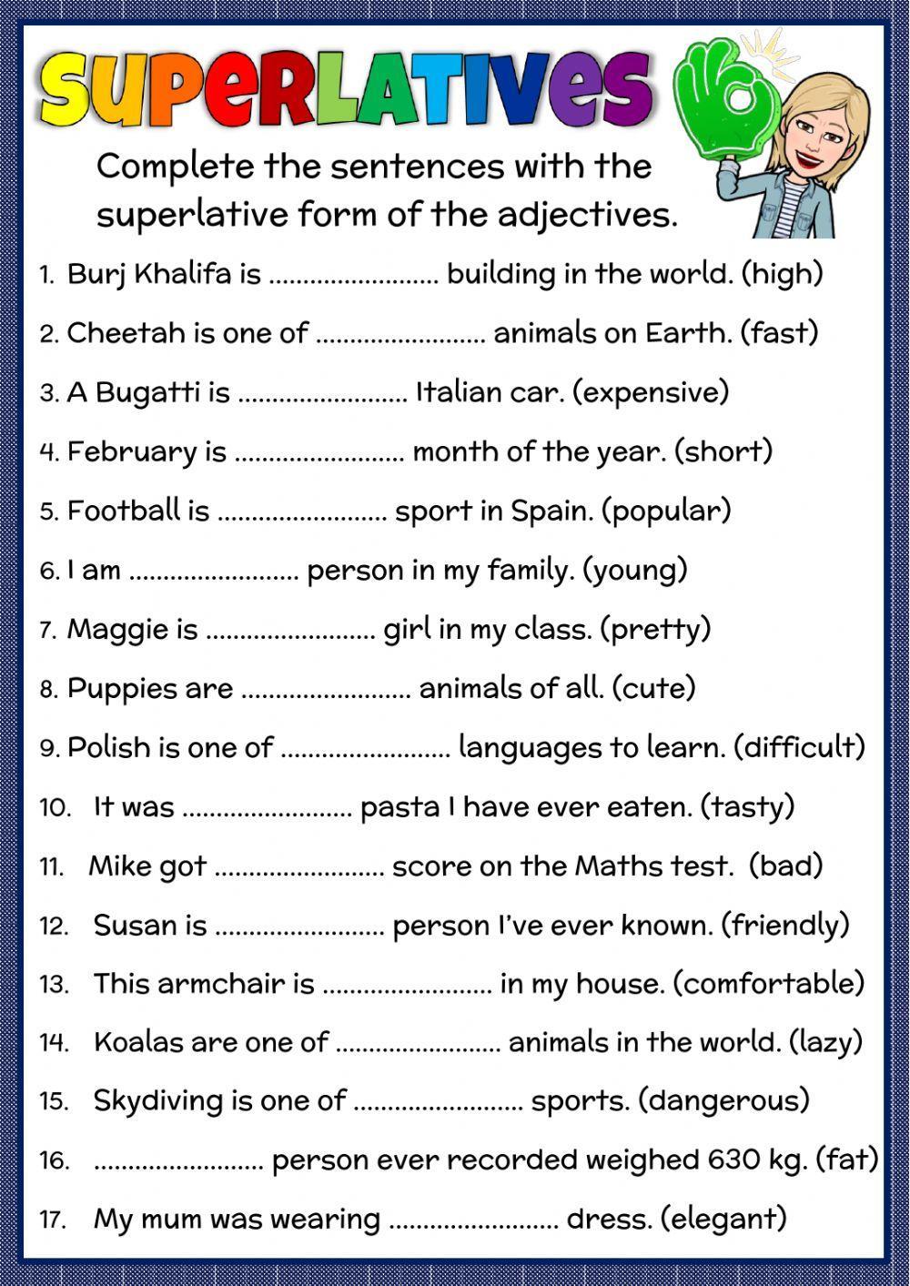 Superlatives free online exercise  