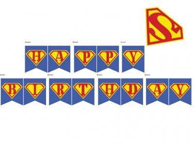 superman happy birthday banner printable