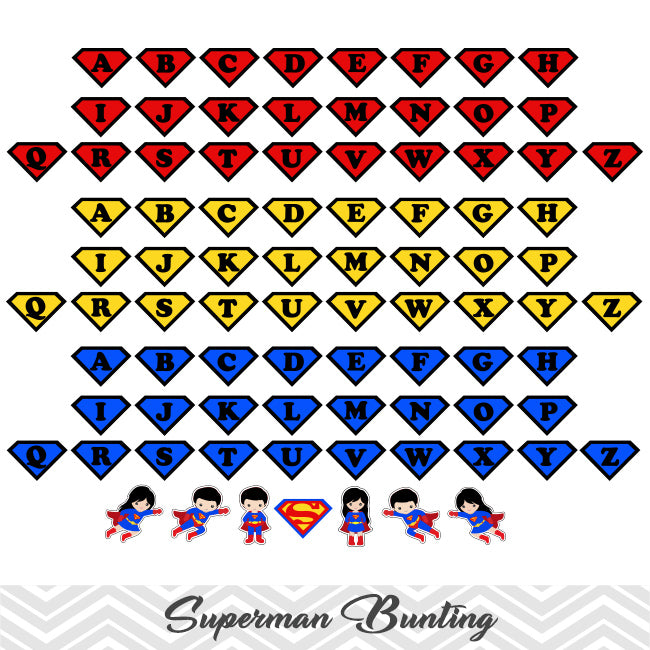 Printable Superman Banner, Digital Superman Bunting, Printable ...