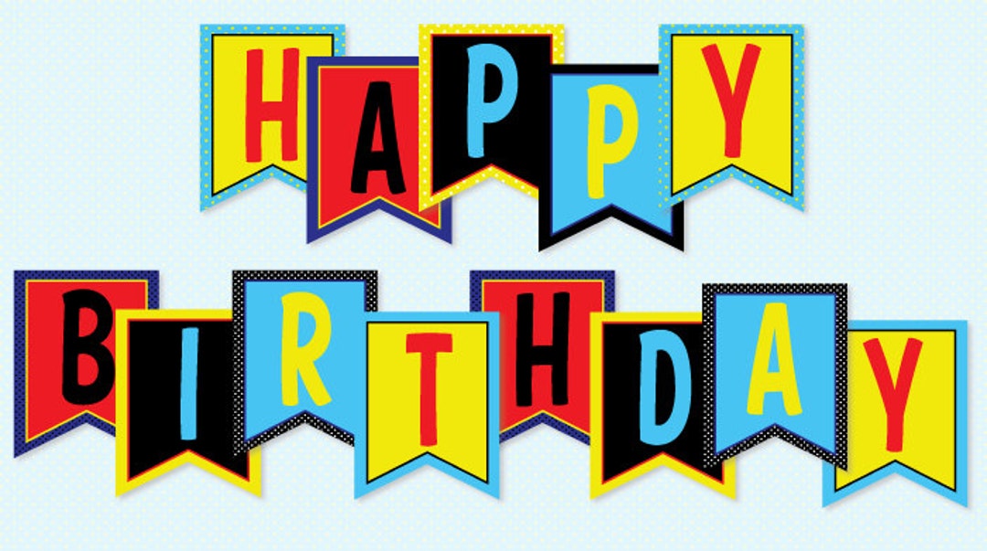 superman happy birthday banner printable