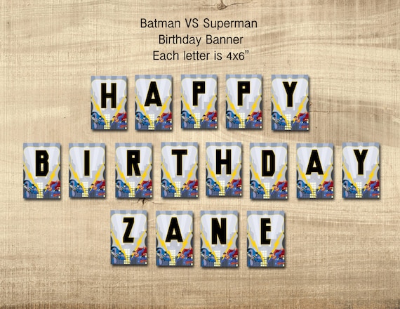 superman happy birthday banner printable