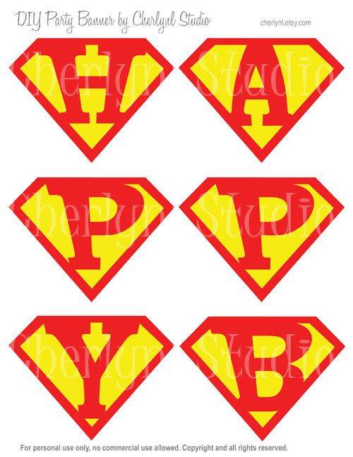 superman happy birthday banner printable