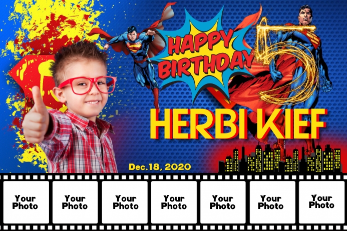 superman happy birthday banner printable