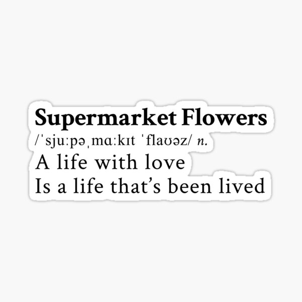 supermarket flowers printable lyrics