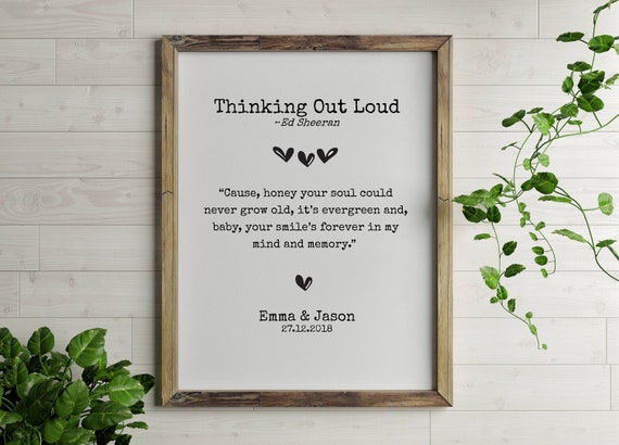 A4 or A3 Personalised , Ed Sheeran, Song Lyrics Print FREE POSTAGE ...