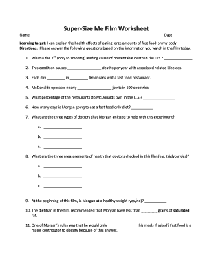 Super Size Me 2 Worksheet Answer Key - Fill Online, Printable ...