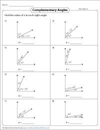 supplementary angles worksheet to print