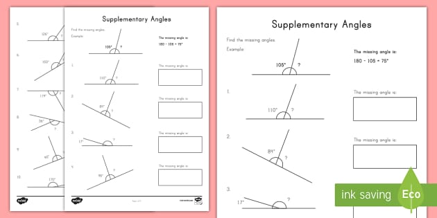 Supplementary Angles Activity (teacher made) - Twinkl