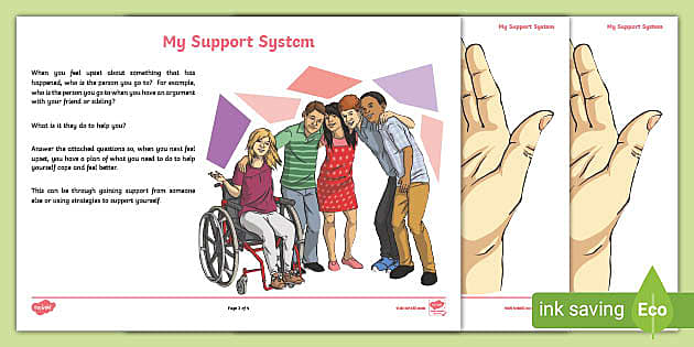 My Support System Worksheet (teacher made) - Twinkl