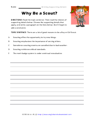 Writing Supporting Details Worksheets