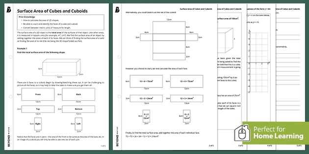 ? Surface Area of Cubes and Cuboids - Home Learning | Beyond