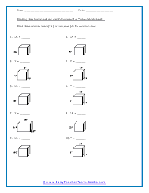 surface area of cubes worksheet