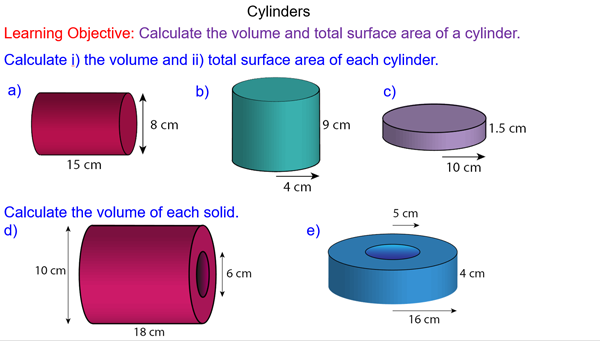 Cylinder Total Surface Area And Volume