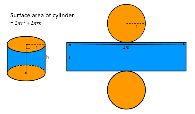 surface area of cylinder worksheet