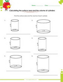 surface area of cylinder worksheet