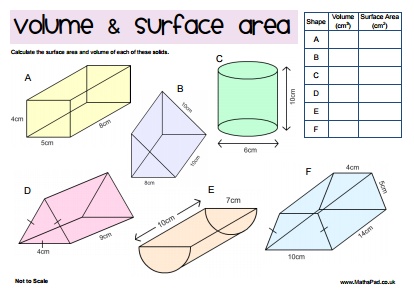 surface area of cylinders and prisms worksheet